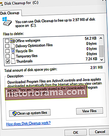 Vyčištění disku Windows 10