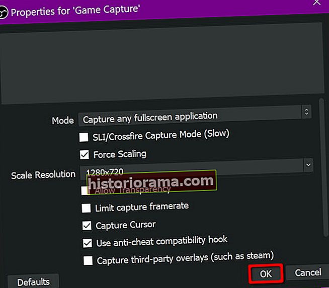 OBS Game Capture Properties