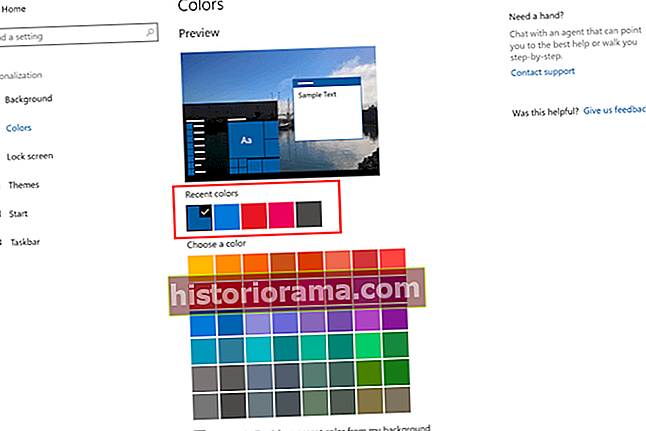 Χρώματα των Windows 10