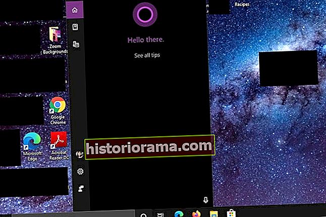 Знімок екрана головного меню Cortana - -