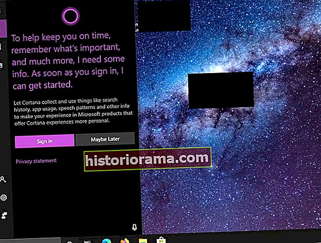 скріншот входу в Cortana