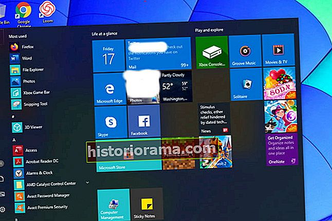 Billede af Windows Start-menuindstillinger