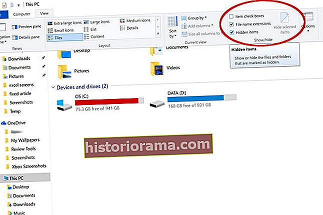 εμφάνιση κρυφών αρχείων στα Windows