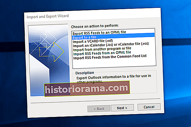 export aplikace Outlook do souboru