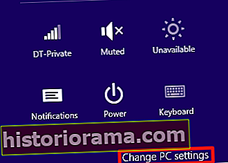 Změnit nastavení počítače Windows 8