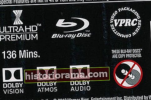 Dolby Atmos-etiket på en Blu-ray-disk