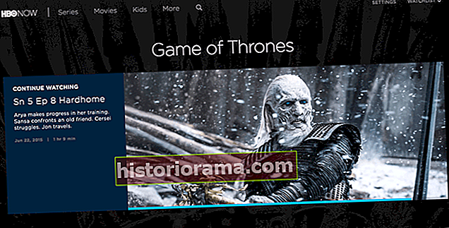 hvordan man ser Game of Thrones online HBO Now-interface