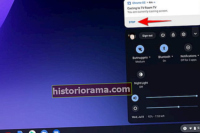 Chrome OS Chromecast Zastavit odesílání