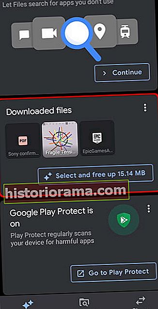 Android-filer Downloads-kort
