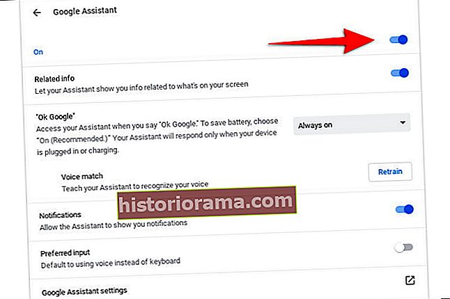 Перемикач Google Асистента Chromebook