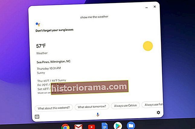 Výsledky Google Assistant v Chromebooku