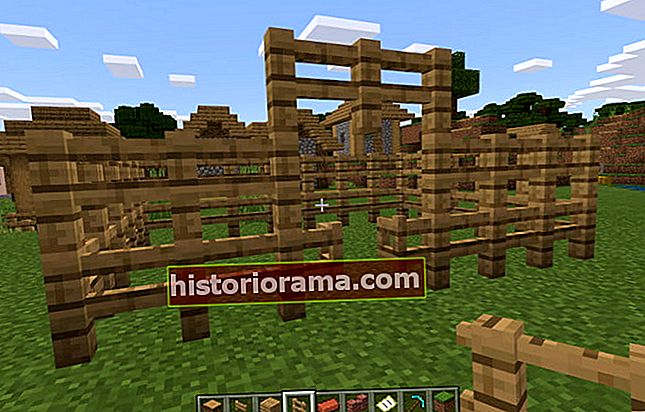 Minecraft dřevěný plot s bránou a markýzou