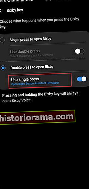 hvordan man skifter indstillingerne for bixby-knappen igen ved hjælp af et enkelt tryk
