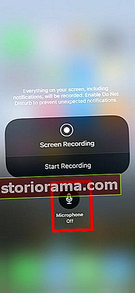 Înregistrarea audio a ecranului iPhone