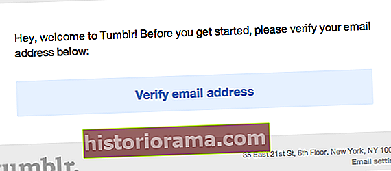 Sådan bruges Tumblr: Bekræft e-mail-adresse