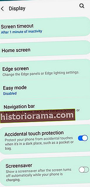 Знімок екрана додаткових налаштувань яскравості екрану на телефоні Android
