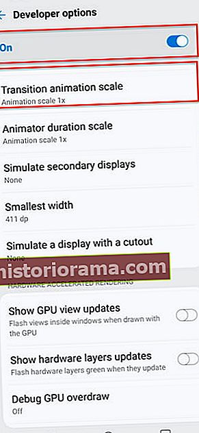 jak zrychlit animaci telefonu Android6