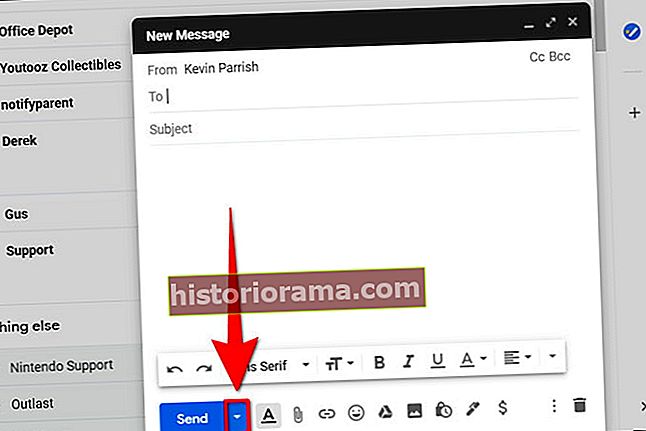 Gmail Webový prohlížeč Naplánovat e-mail