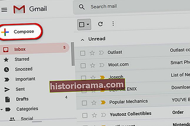 Webový prohlížeč Gmail Vytváření e-mailů