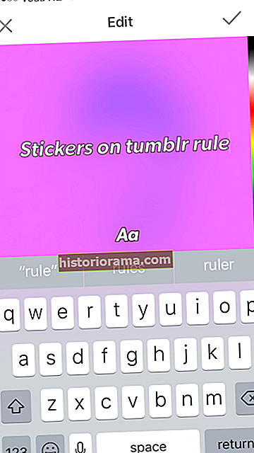 tumblr-app-klistermærker filtrerer tekst