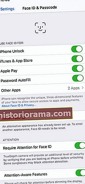 Nastavení iPhone Face ID