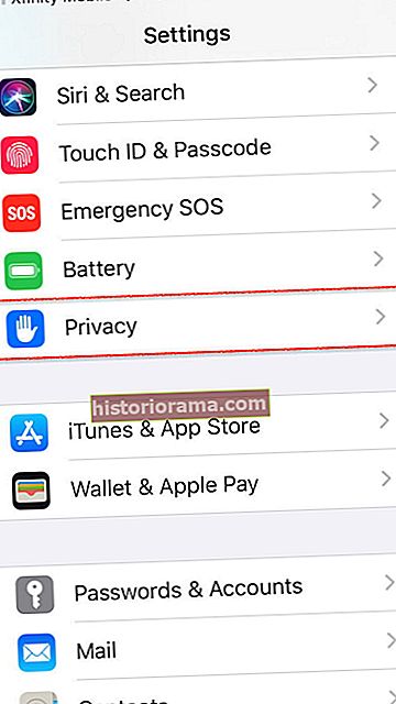 Ovládací prvky umístění aplikace pro iOS
