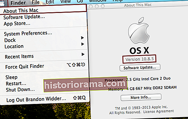 Mac OS X-opgradering: Om denne Mac