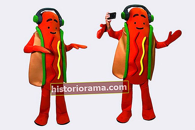 costum de hot dog dansând pe Snapchat