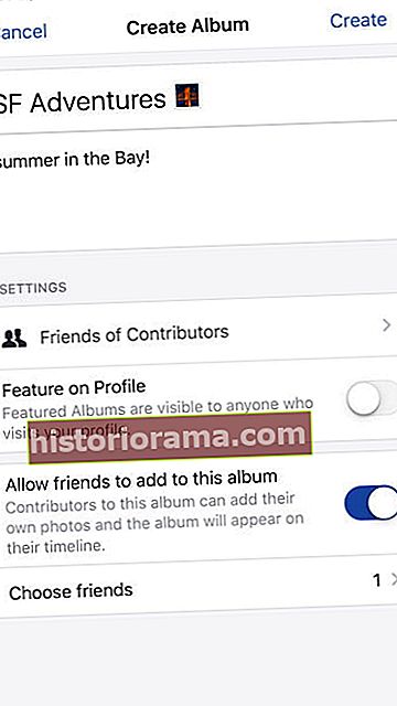 Το Facebook προσθέτει νέες δυνατότητες άλμπουμ 6 οθόνη δημιουργίας έτοιμη
