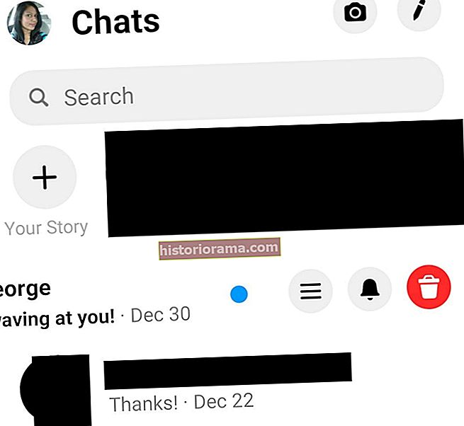 Snímek obrazovky mobilního telefonu FB Messenger