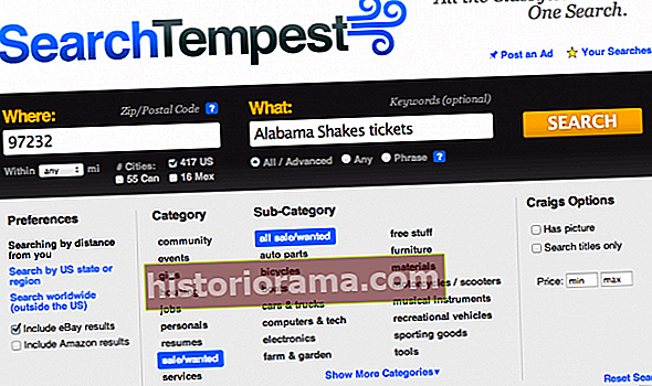 Beste Craigslist-søkemotorer: Search Tempest