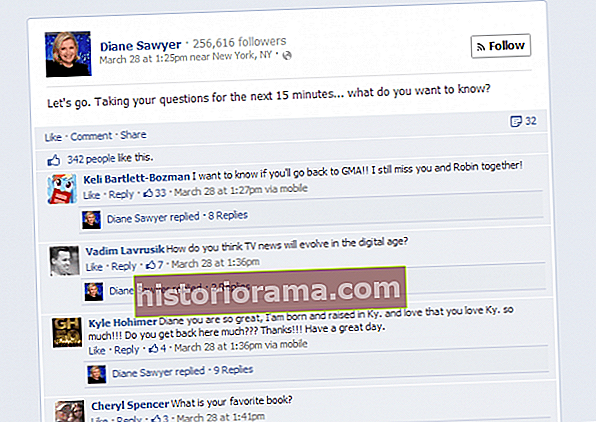 Diane sawyer facebook Q&A